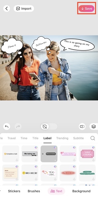 add speech bubble to photo-save image