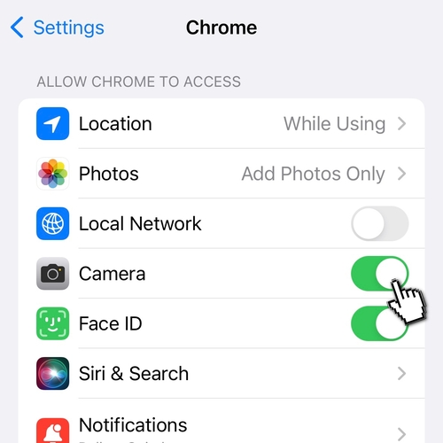 Mengaktifkan Kamera Web di Chrome iPhone-step 2