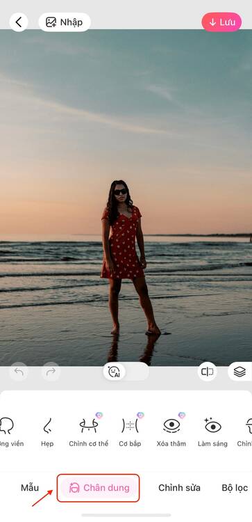 app kéo chân-Tính năng chân dung trên BeautyPlus-bước 2