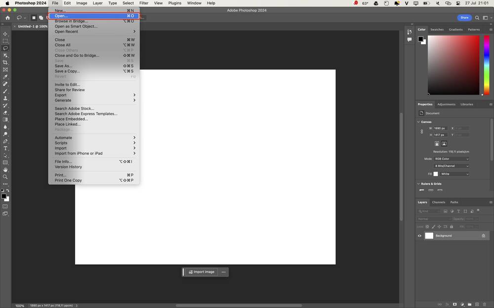 motion blur-Thêm ảnh vào Photoshop