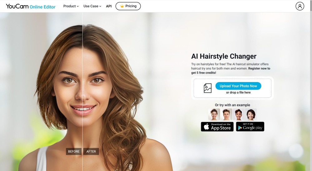 Perfectcorp Web Screenshot EN - AI Hairstyle changer