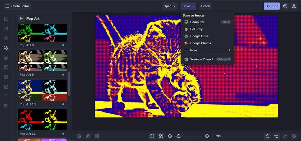 Pop art generator-Befunky Photo save image-step 3