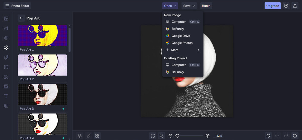 Pop art generator-Befunky Photo upload image-step 1