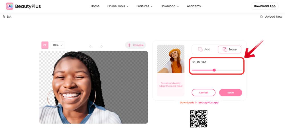 Remove Background - BeautyPlus Online tool - 05
