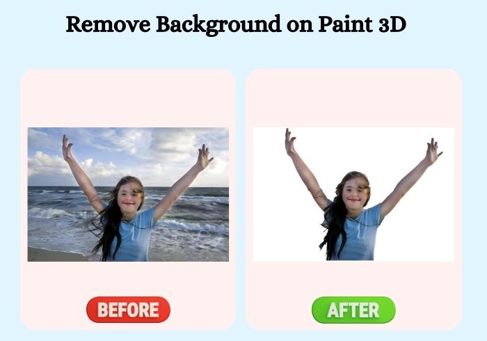 Remove Background on Paint 3D - Before and After