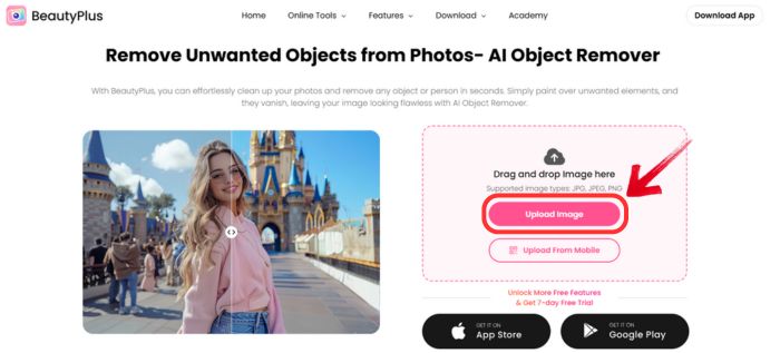 click on “Upload Image”