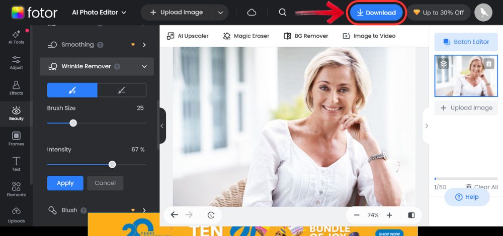 Remove Wrinkles Photo Online Free - Fotor - 07