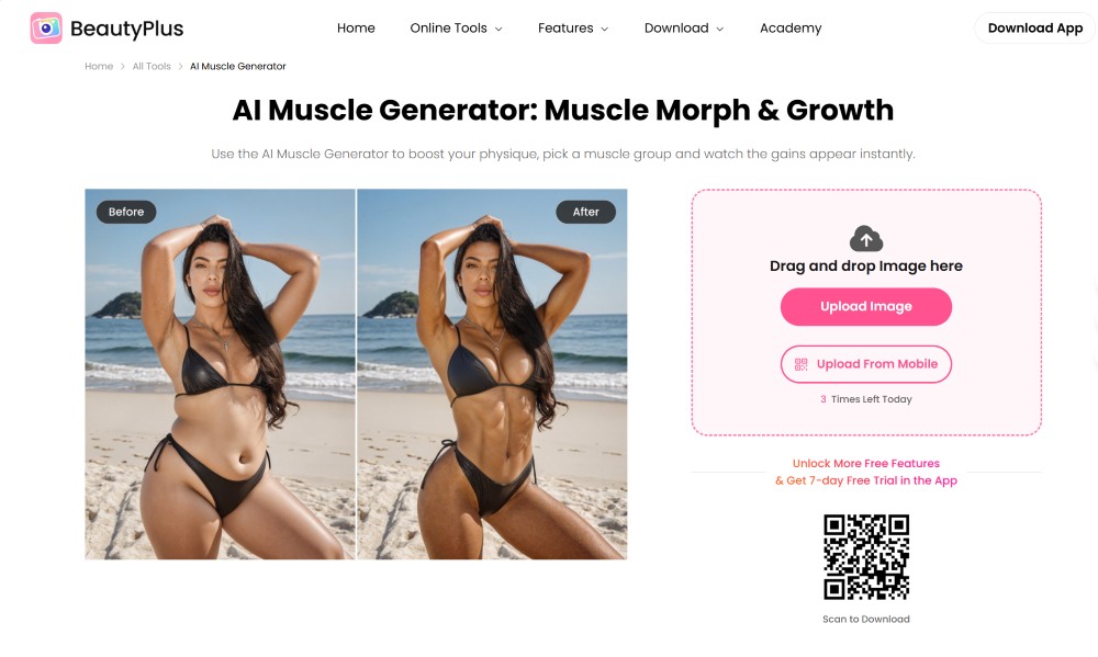 reshape body by using muscle generator-step1