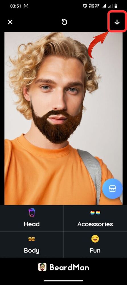 Save image with beard using Beard Man