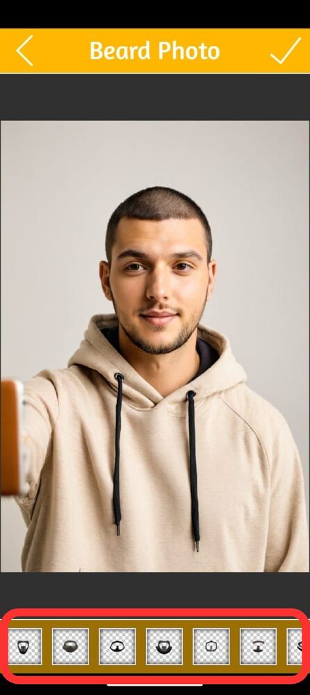 Select a beard style on Beard Cam