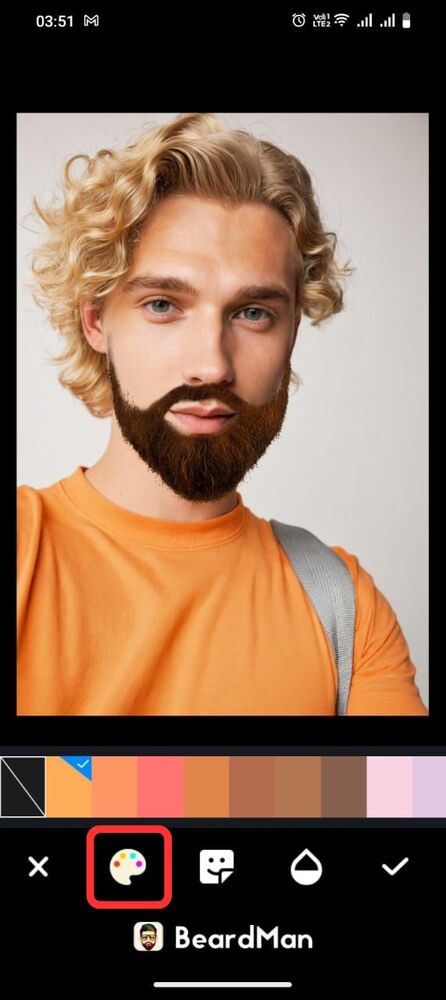 Setting the beard colour to match hair colour