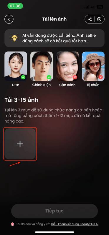 ghép áo sơ mi vào ảnh trên điện thoại-Tải ảnh lên