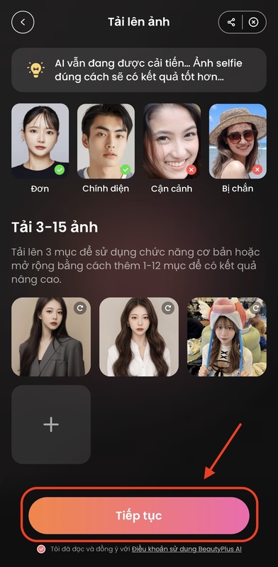 ghép áo sơ mi vào ảnh trên điện thoại-Tải ảnh lên