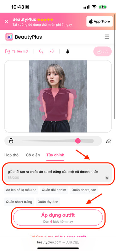 ghép áo sơ mi vào ảnh trên điện thoại-Nhập câu lệnh