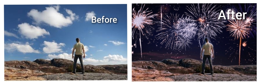 sky photo editing-firework