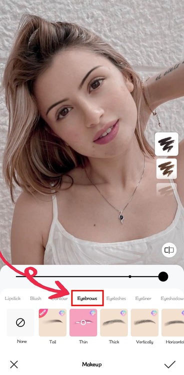 BeautyPlus app- How to Change Eyebrow-step 4