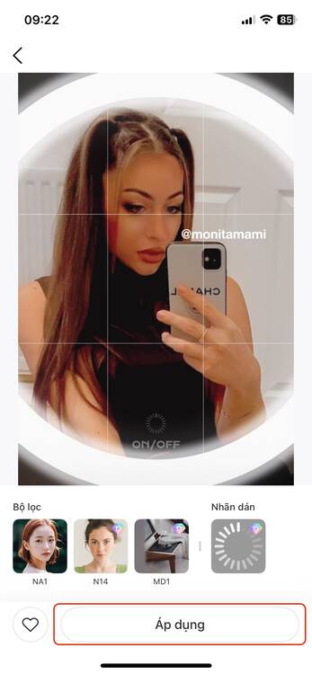 chụp ảnh trước gương đèn flash-Áp dụng template gương