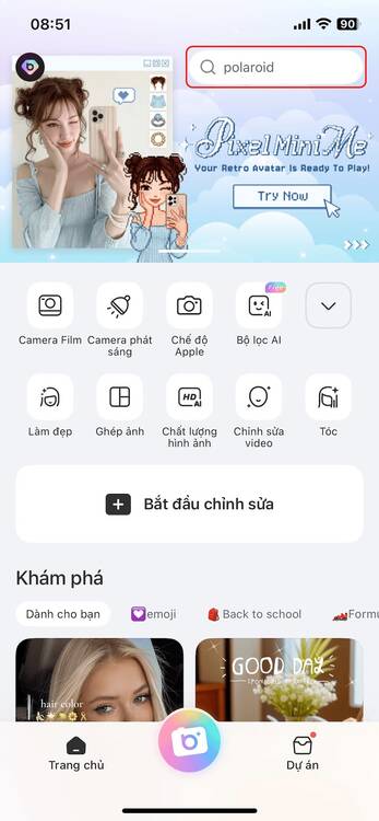 chụp ảnh trước gương đèn flash-Mở app BeautyPlus