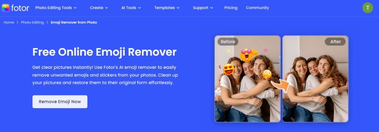 Fotor online emoji remover