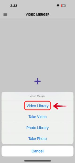 Video Merger-choose in Video Library