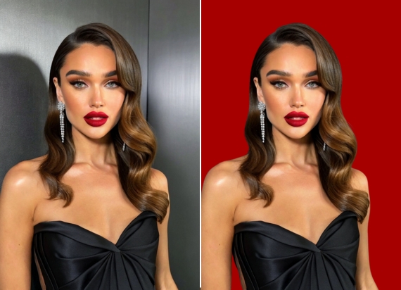 Ubah Background Foto Jadi Merah