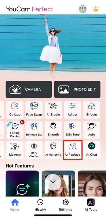 YouCam Perfect App Screenshot EN - Straight Teeth Filter ai replace