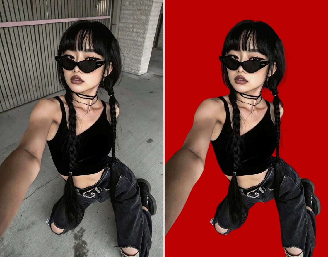 Ubah Background Foto Jadi Merah