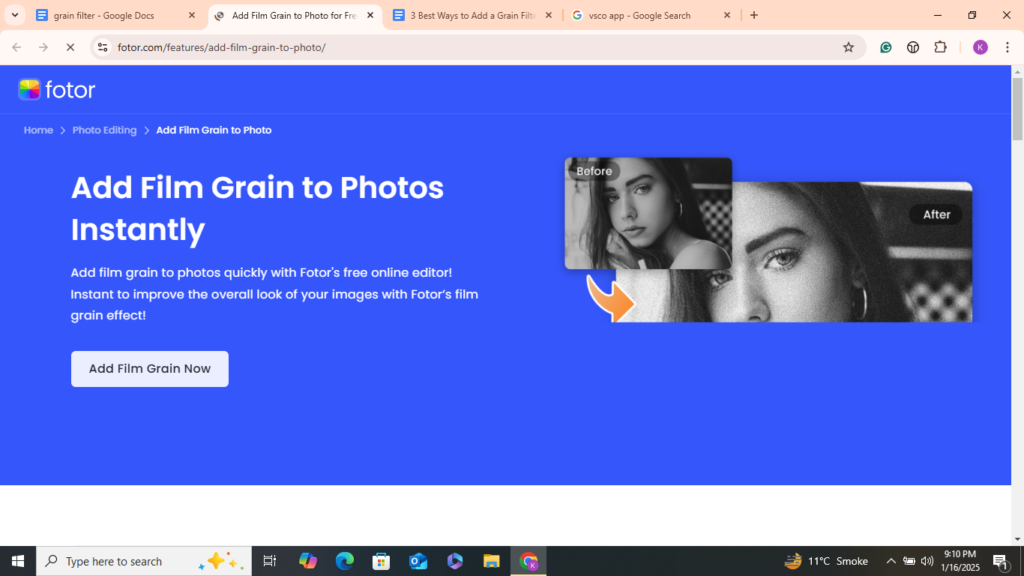 Add Grain to a Photo with Fotor 01